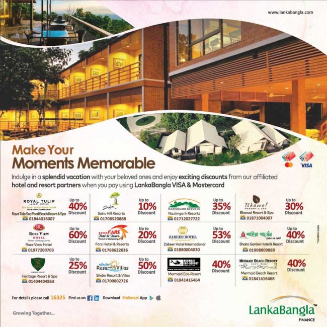 Up to 60% Discount on Hotel and Resorts using LankaBangla Card