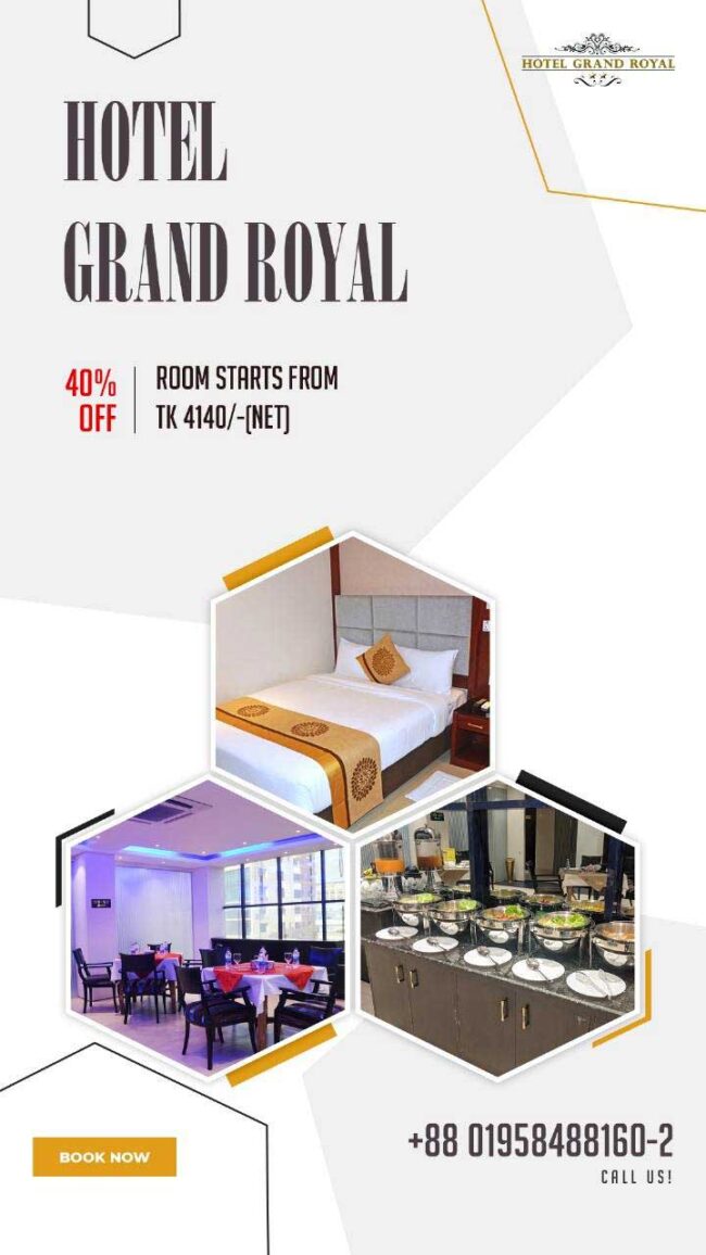 40% Discount on Room Tariffs at Hotel Grand Royal