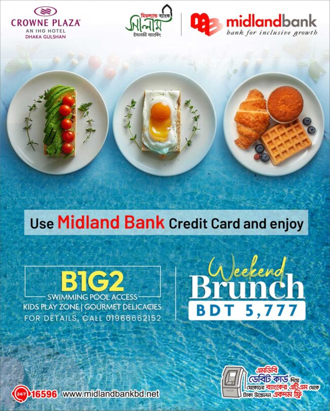 Buy One Get Two Brunch Buffet Using your Midland Bank Credit Card