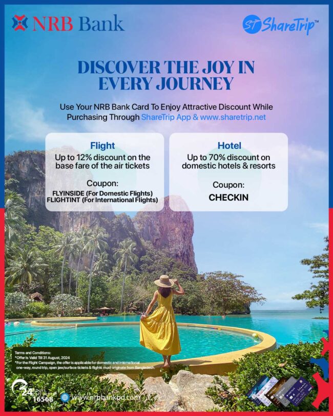 Up to 70% Discount on Domestic Hotel and Resorts NRB Bank Card