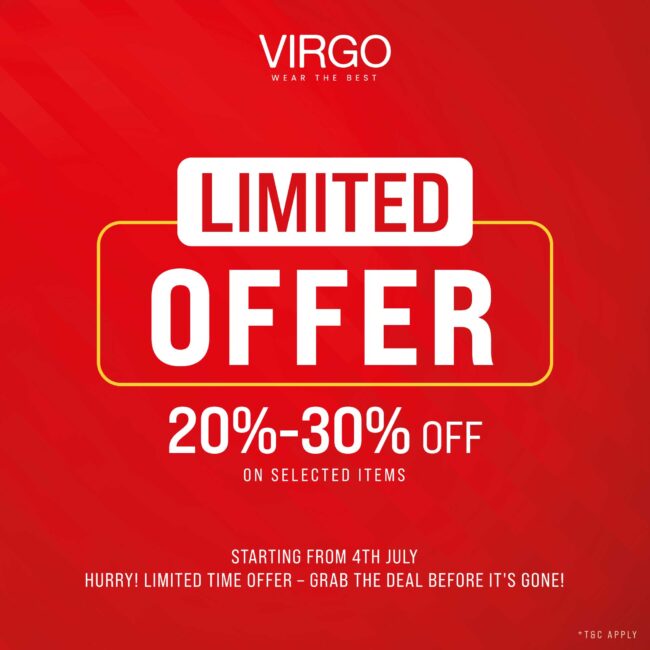 Upto 30% Discount on Selected Items at Virgo